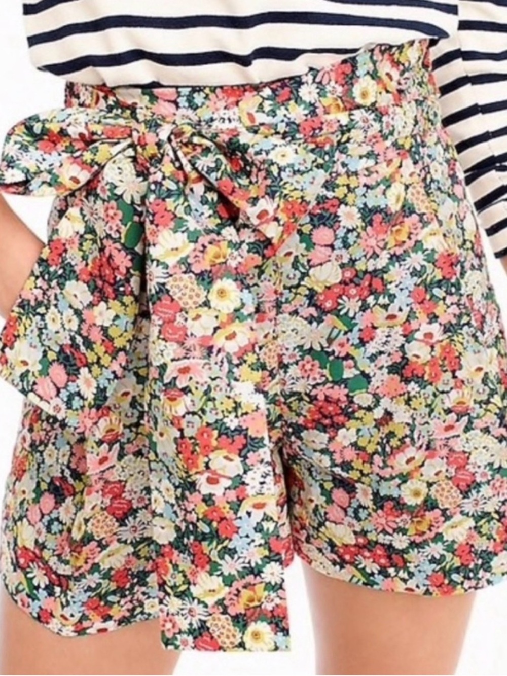 J. Crew Liberty London Floral Tie-Belt Shorts